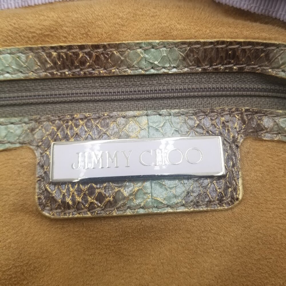 Jimmy Choo Python snake skin green python shoulde… - image 12